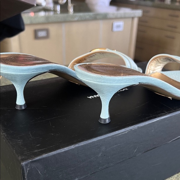 Dolce & Gabbana Sky Blue Heeled Mules - Picture 4 of 6